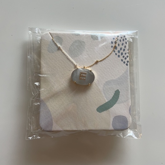 Francescas E Faceted Initial Stone Necklace - Picture 2 of 2